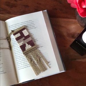 Lucky Brand Beaded Fringe Necklace, Long Chain